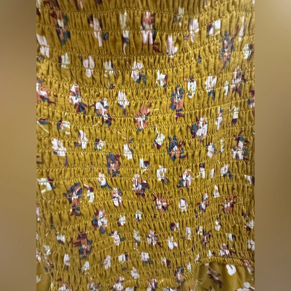 NWT. Pact. Soirée One-in-Done Jumpsuit. Mustard Floral. Size Small._8